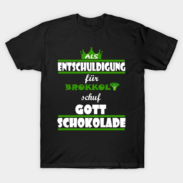 schokolade böser brokkoli antivegan kakao T-Shirt by FindYourFavouriteDesign